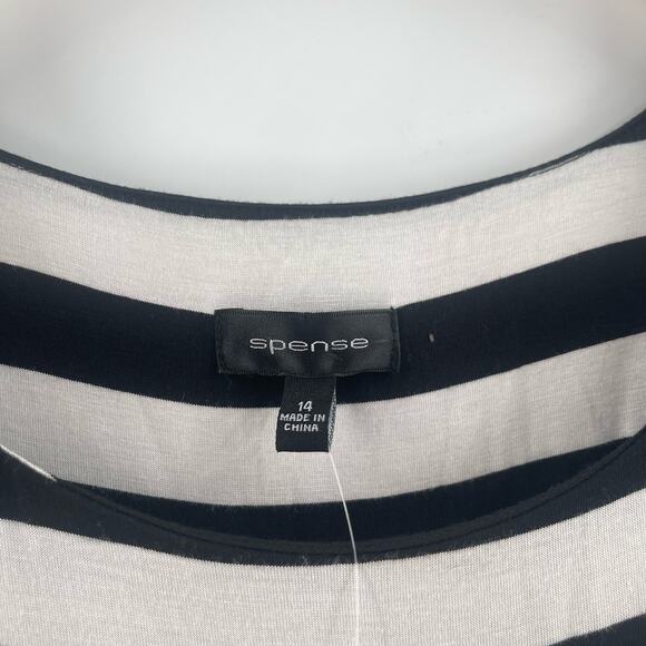 SPENSE Dress Size 14 Black and White Stripe Zipper Detail Sleeveless Office NWT - Picture 3 of 15